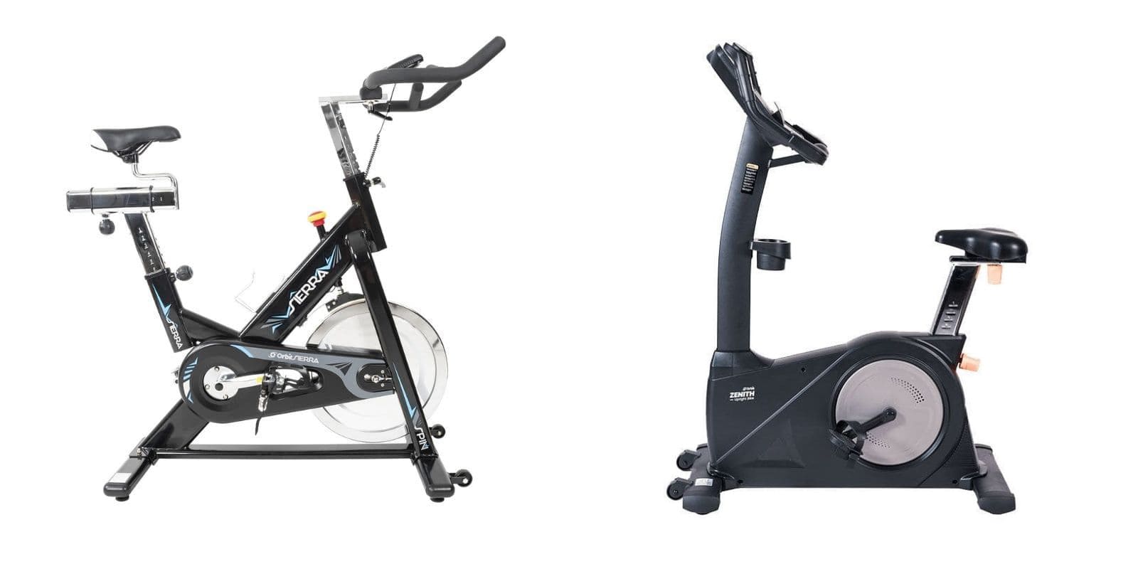 upright bike vs spin bike side by side