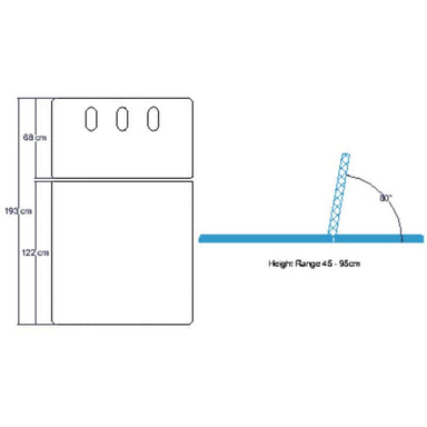 ABCO 2 Section Bobath Neurological Table dimensions