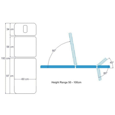 ABCO Treatment Table 3 Section height range