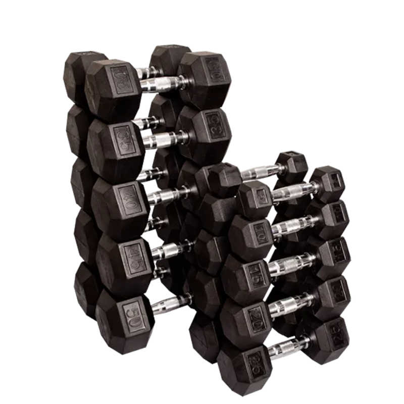 Body-Solid Rubber Hex Dumbbells