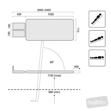 HT Tilt Table Slide Top dimensions