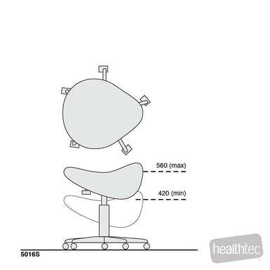 Healthtec Traditional Saddle Stool dimensions
