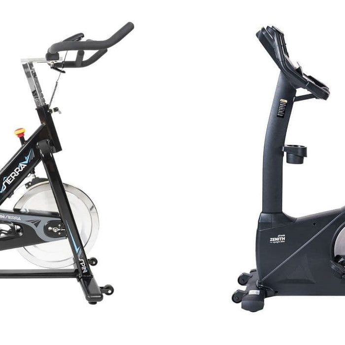 upright bike vs spin bike side by side