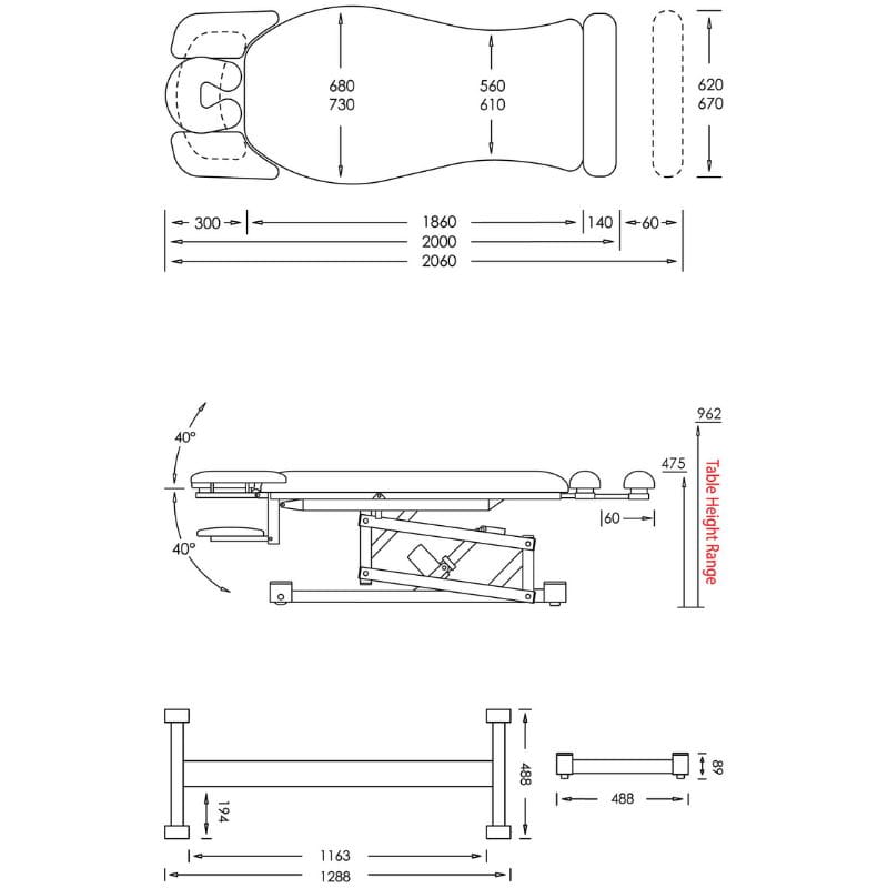 Athlegen Pro Lift Access Standard Dimensions