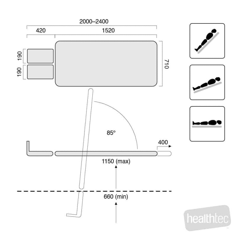 HT Tilt Table Slide Top dimensions