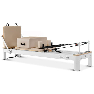 Lifespan Fitness Contour Pro Studio Aluminium Reformer Pilates Bed Set beige front view 
