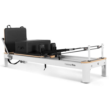 Lifespan Fitness Contour Pro Studio Aluminium Reformer Pilates Bed Set black front view