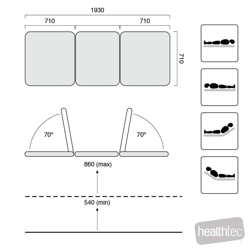 Healthtec SC GP Universal Examination Table 3 Section