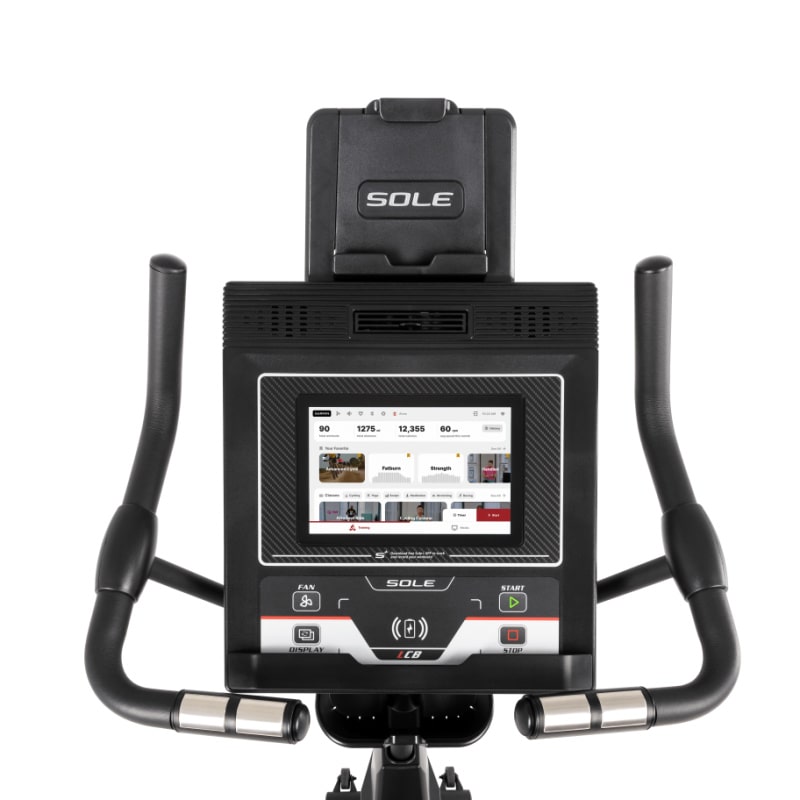 Sole LCB Upright Bike screen view