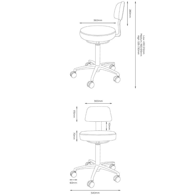 Volta Gas Lift Stool specifications