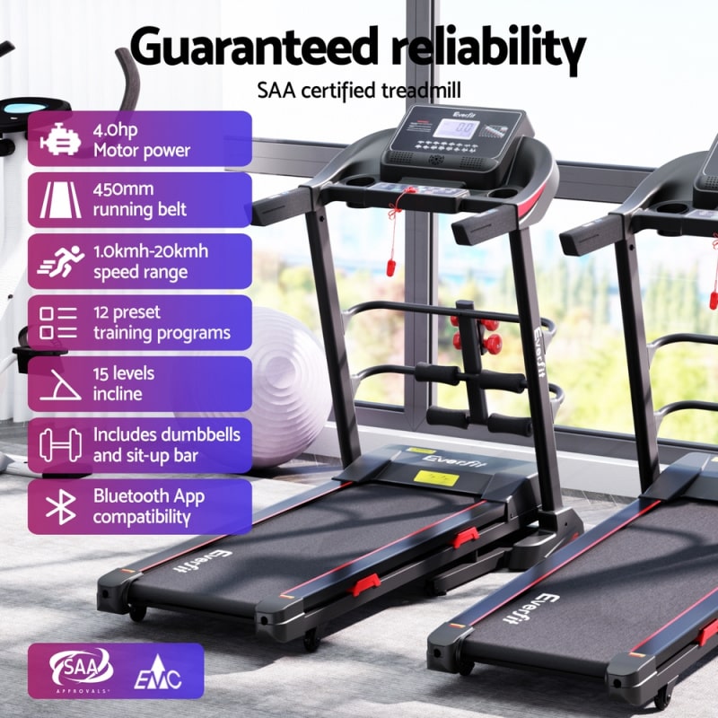 everfit electric treadmill reliability infographic