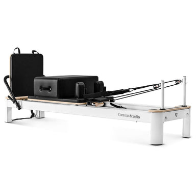lifespan fitness contour studio commercial pilates reformer black front view